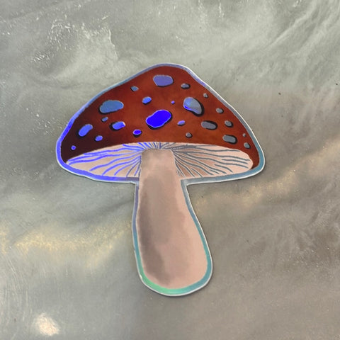 Mushroom Holographic Sticker